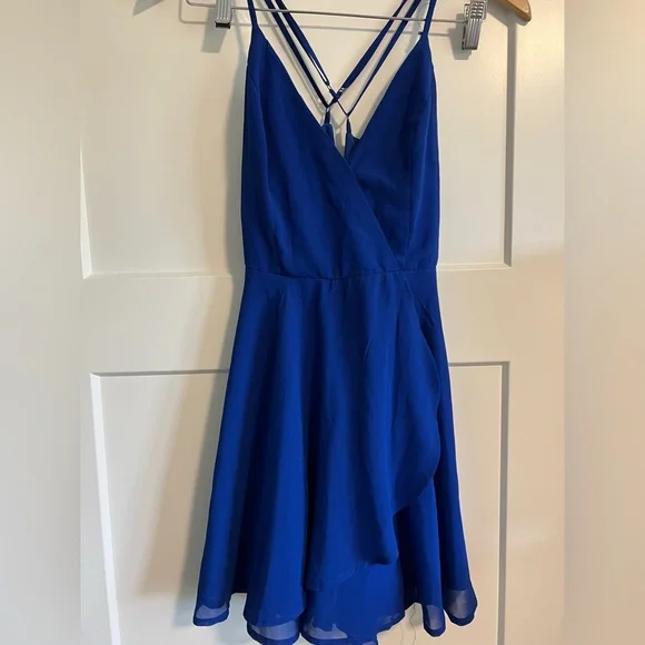 windsor blue skater dress A Moment In Satin Skater Dress main image 0